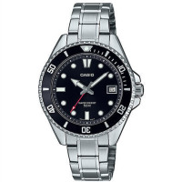 Casio MDV-10D-1A1VEF – Unisex Ρολόι Καταδυτικού Στυλ (Ατσάλινο Μπρασελέ, Μαύρο Καντράν)
